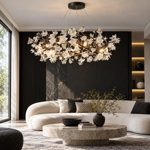Nadia Rustic Branch Chandelier Black / Round 25.59" (65cm) / Warm White 2700K Modern Chandelier