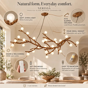 Nerissa Frosted Glass Branch Chandelier Modern Chandelier