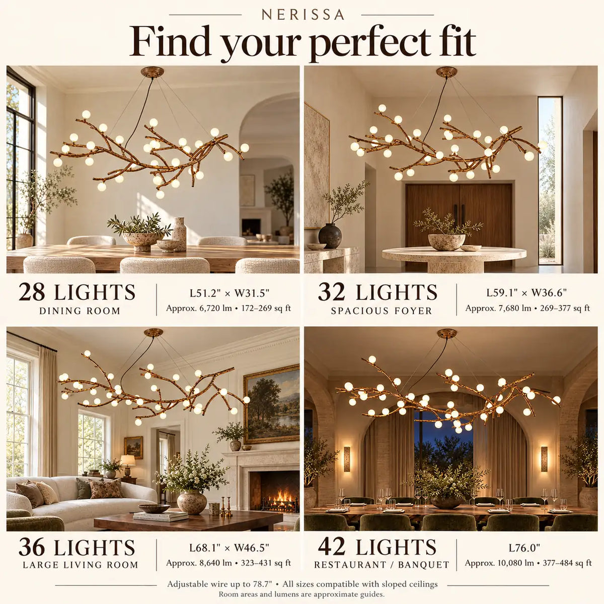Nerissa Frosted Glass Branch Chandelier Modern Chandelier