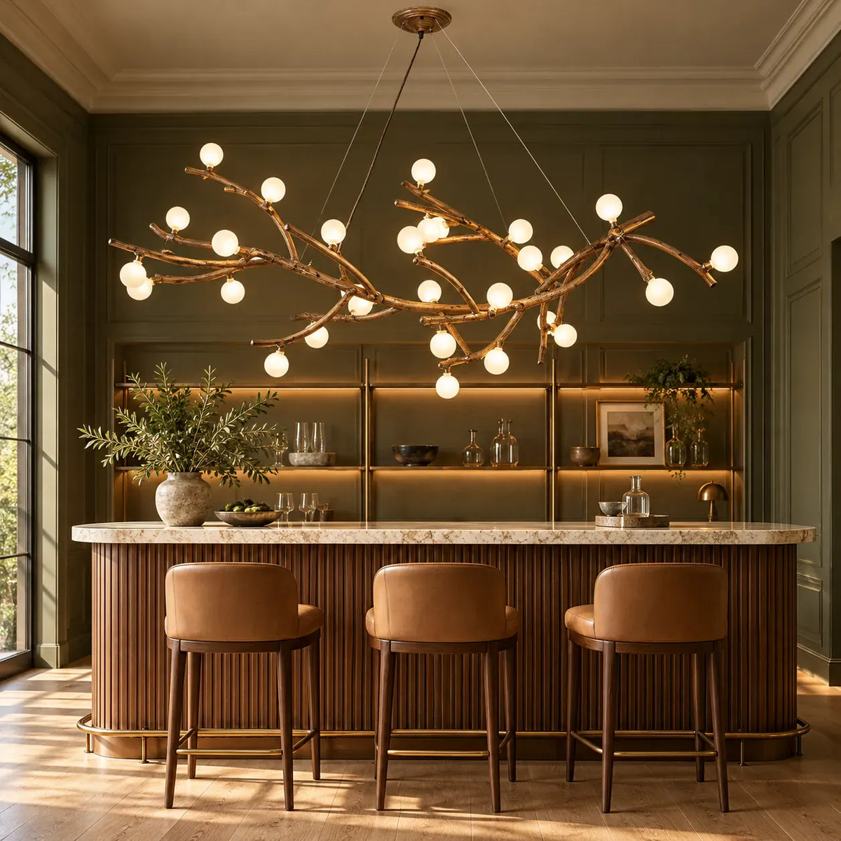 Nerissa Frosted Glass Branch Chandelier Modern Chandelier