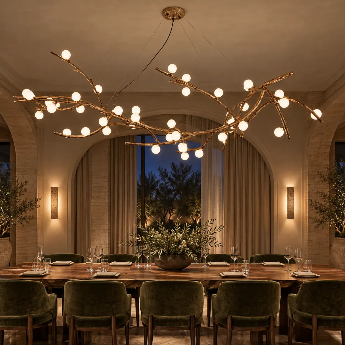 Nerissa Frosted Glass Branch Chandelier Modern Chandelier