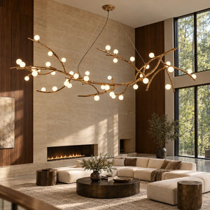 Nerissa Frosted Glass Branch Chandelier L75.98" (193 cm) / Warm Light 2700K Modern Chandelier