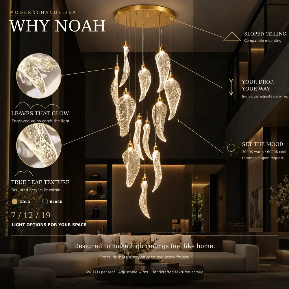 Noah Large Stairwell Chandelier Modern Chandelier