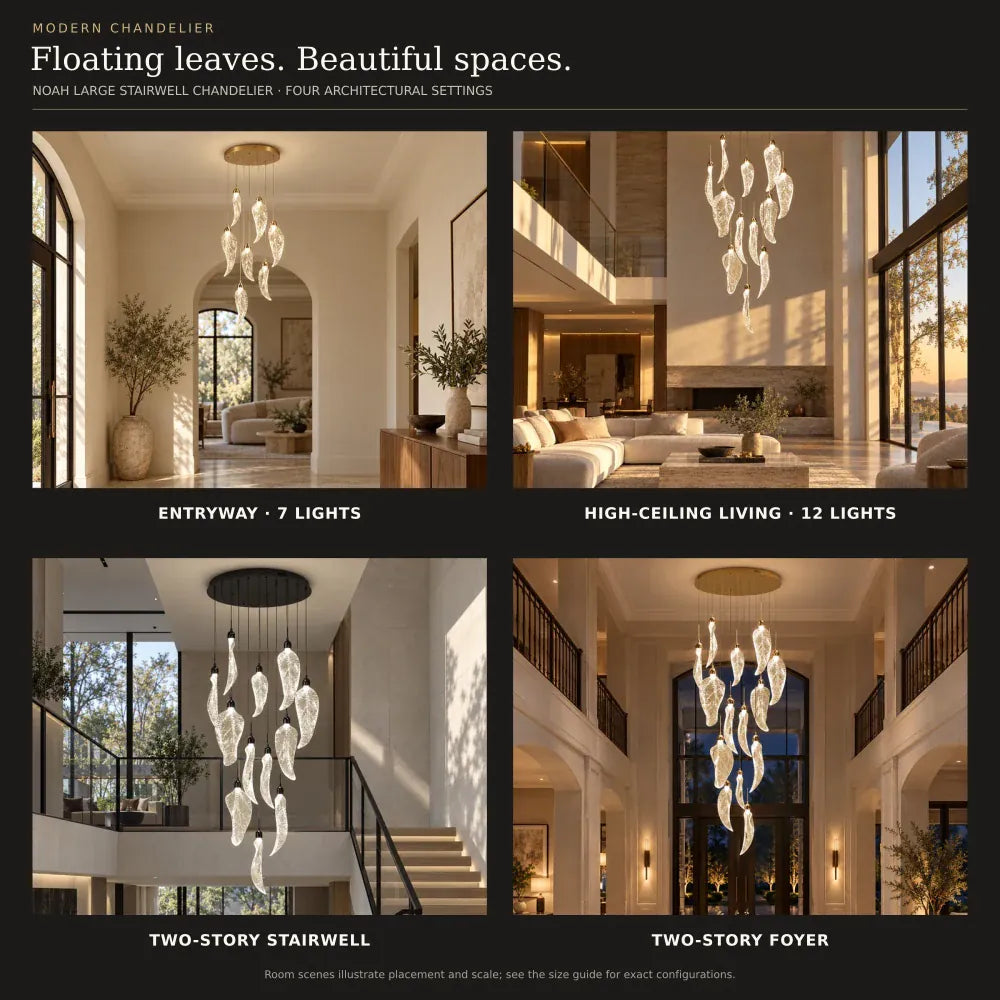 Noah Large Stairwell Chandelier Modern Chandelier