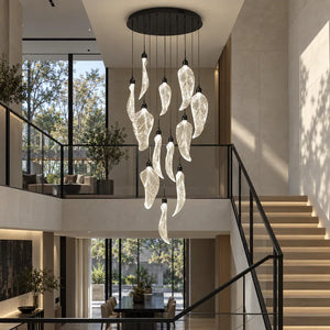 Noah Large Stairwell Chandelier Black / 7 / Warm White 3000K Modern Chandelier
