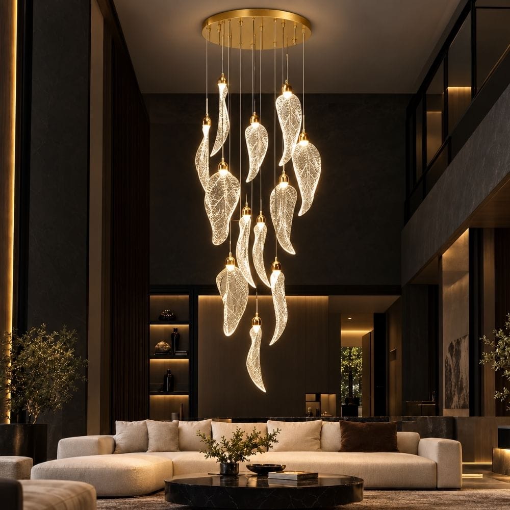 Noah Large Stairwell Chandelier Gold / 7 / Warm White 3000K Modern Chandelier