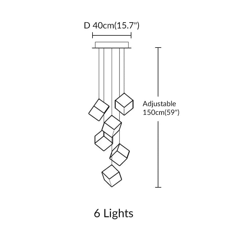 Noe Minimalist Staircase Chandelier Modern Chandelier