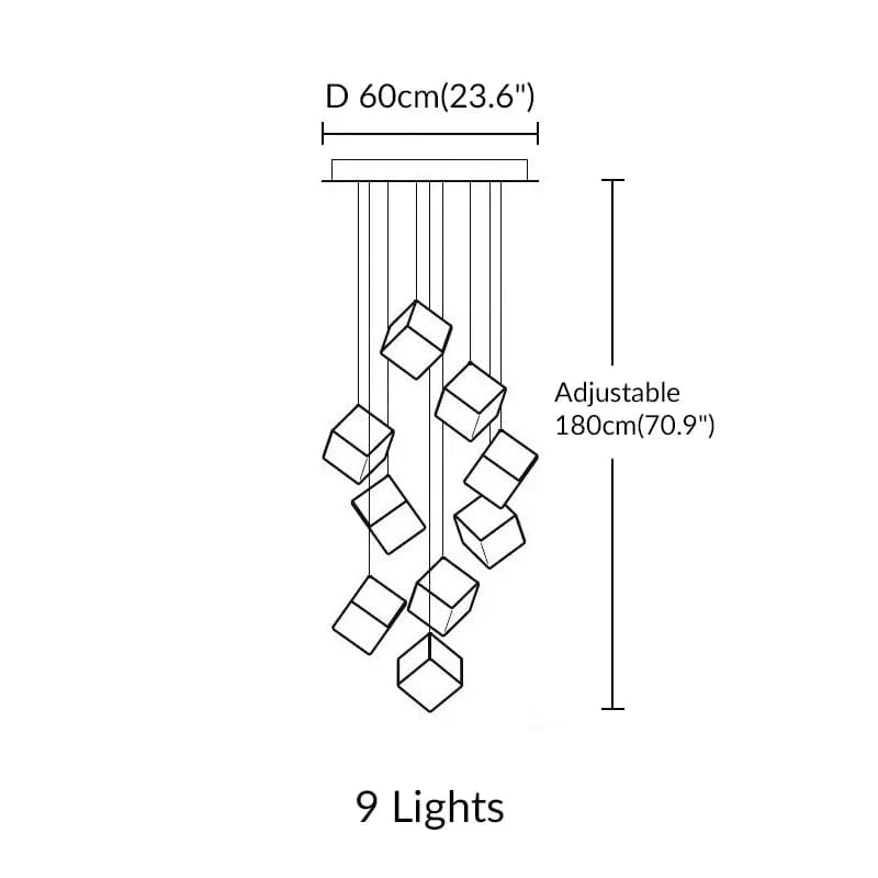 Noe Minimalist Staircase Chandelier Modern Chandelier