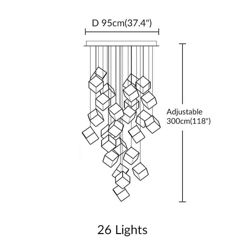 Noe Minimalist Staircase Chandelier Modern Chandelier