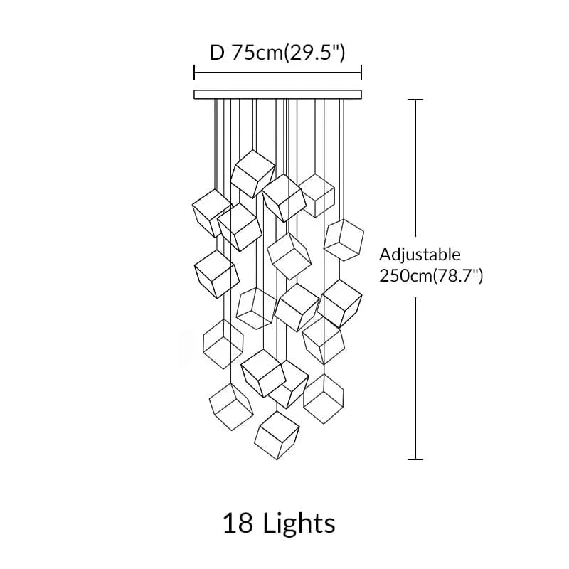 Noe Minimalist Staircase Chandelier Modern Chandelier