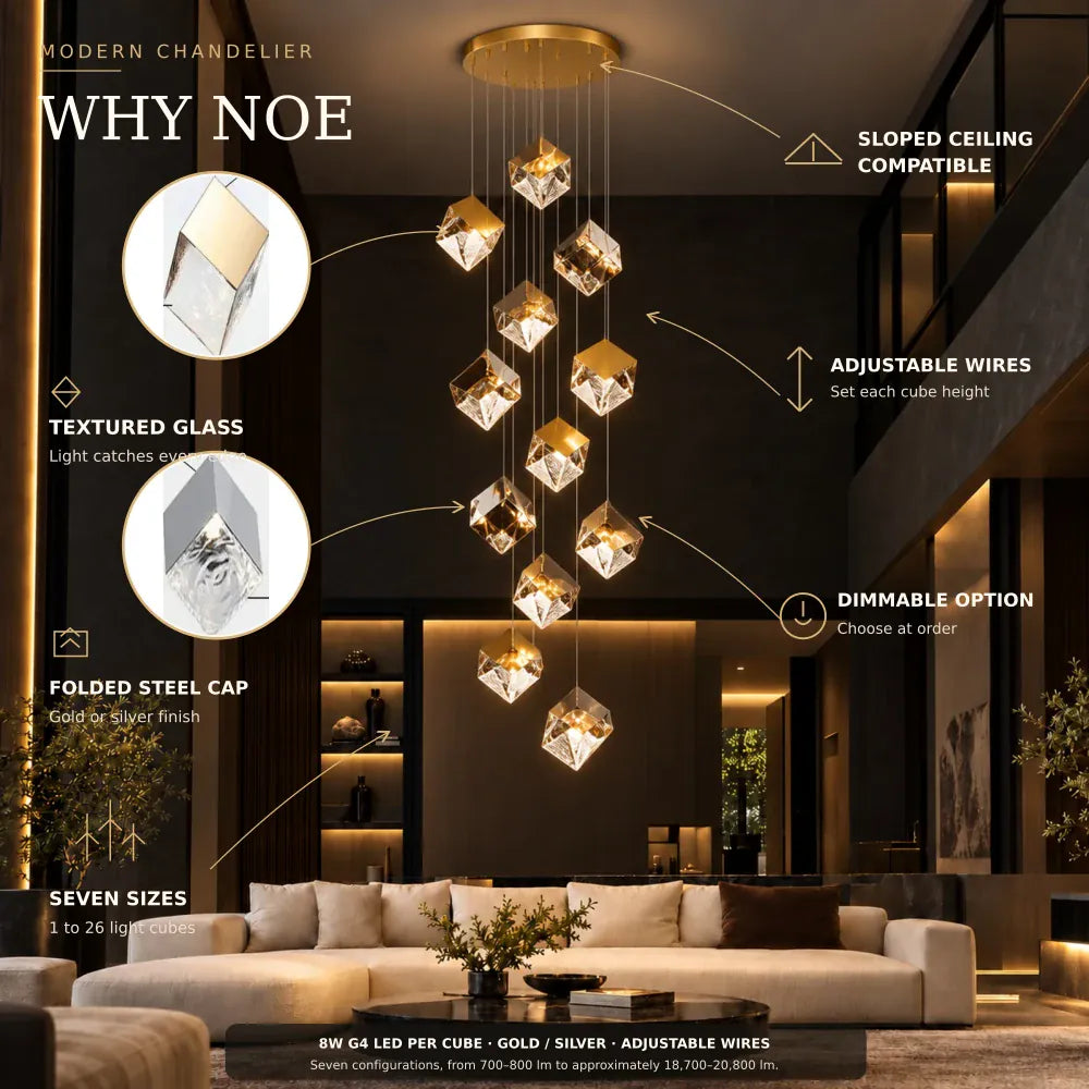 Noe Minimalist Staircase Chandelier Modern Chandelier