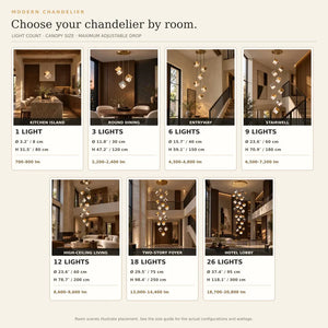 Noe Minimalist Staircase Chandelier Modern Chandelier