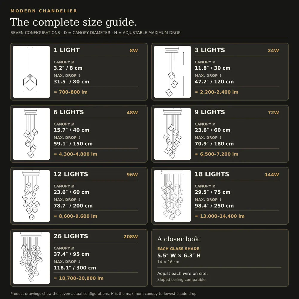Noe Minimalist Staircase Chandelier Modern Chandelier