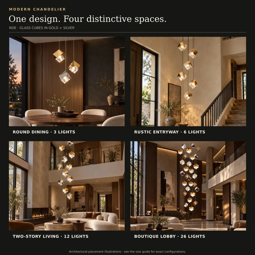 Noe Minimalist Staircase Chandelier Modern Chandelier