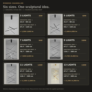 Noir Modern Staircase Chandelier Modern Chandelier