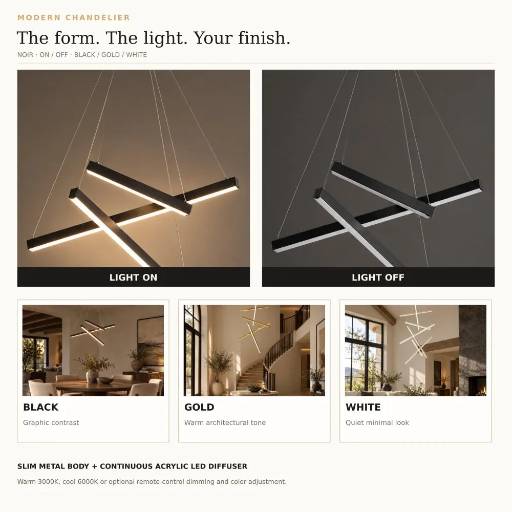Noir Modern Staircase Chandelier Modern Chandelier