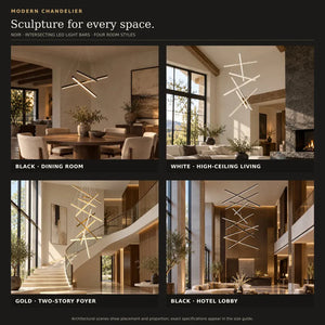 Noir Modern Staircase Chandelier Modern Chandelier