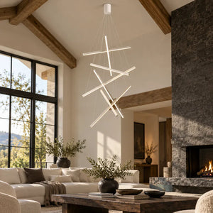 Noir Modern Staircase Chandelier White / 3 / Warm Light 3000K Modern Chandelier