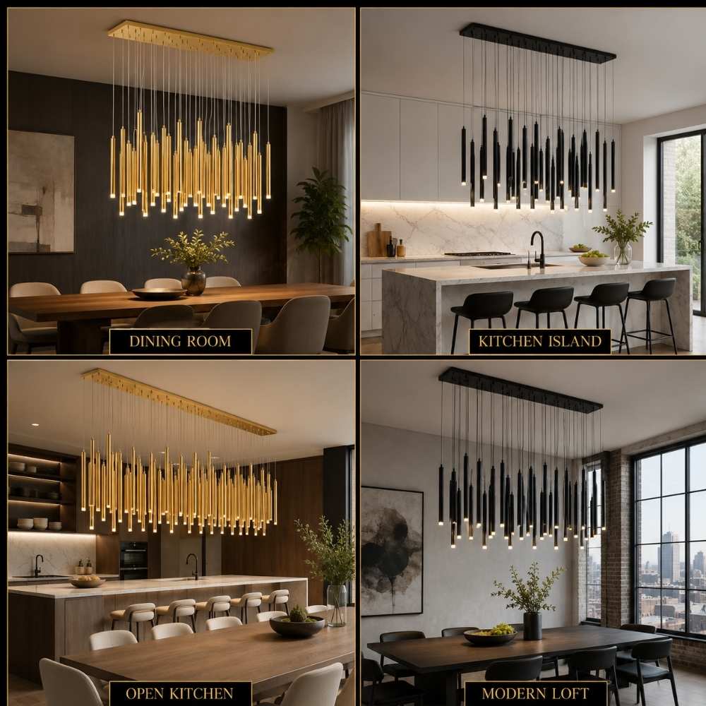 Nordi Rectangle Dining Room Chandelier Modern Chandelier