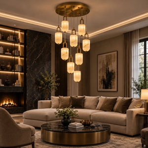 Norelle Alabaster Cluster Chandelier 1 / White Light 6000K Modern Chandelier