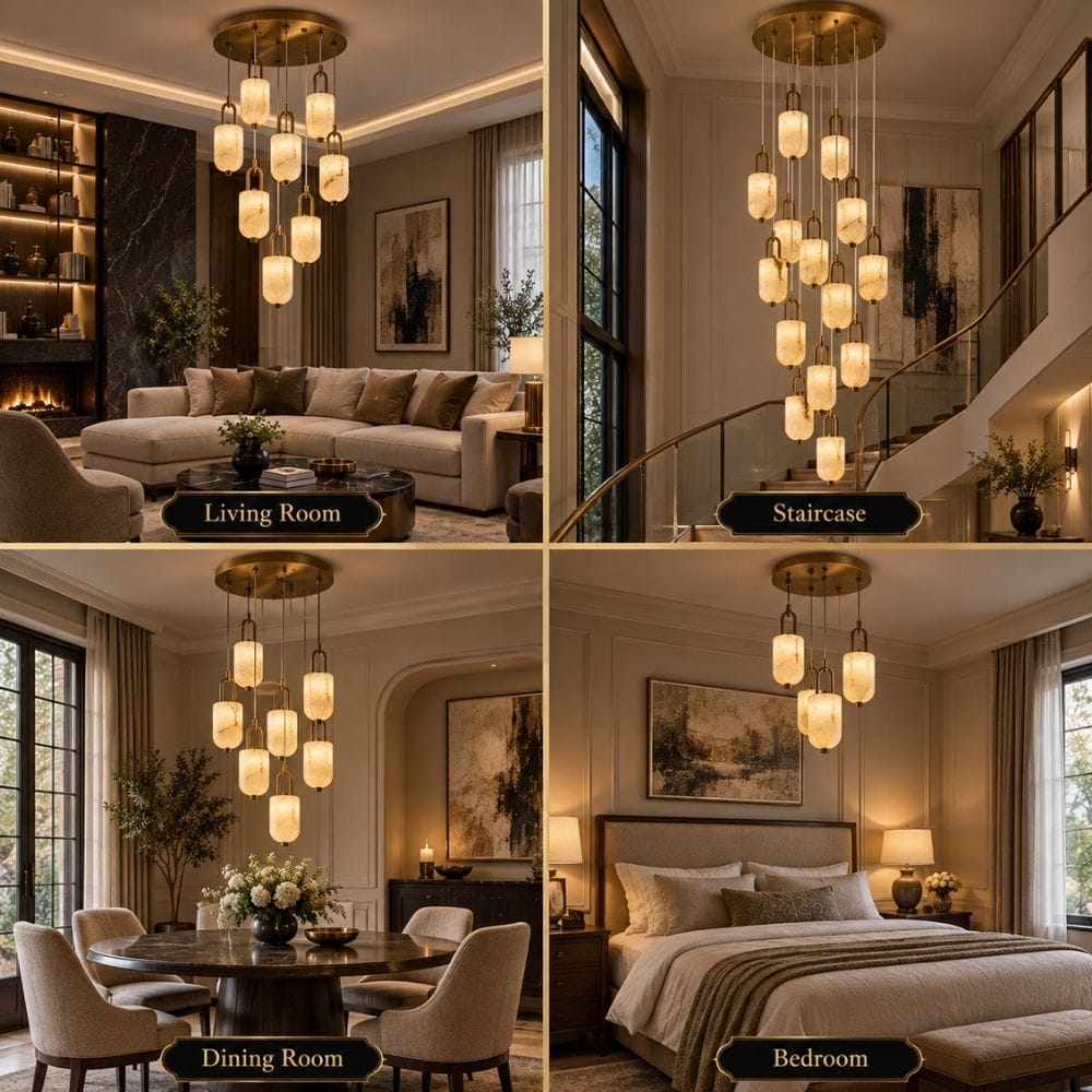Norelle Alabaster Cluster Chandelier Modern Chandelier