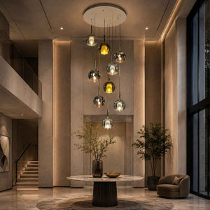 Noreva Smoked Glass Cluster Chandelier Modern Chandelier