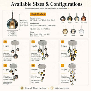 Noreva Smoked Glass Cluster Chandelier Modern Chandelier