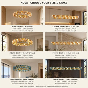 Nova Contemporary Glass Chandelier Modern Chandelier