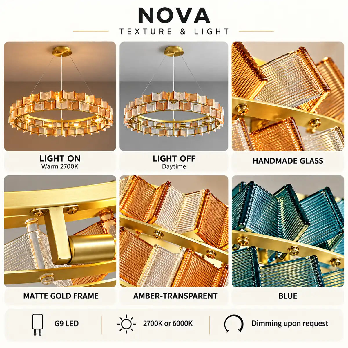 Nova Contemporary Glass Chandelier Modern Chandelier