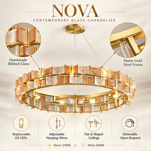 Nova Contemporary Glass Chandelier Modern Chandelier