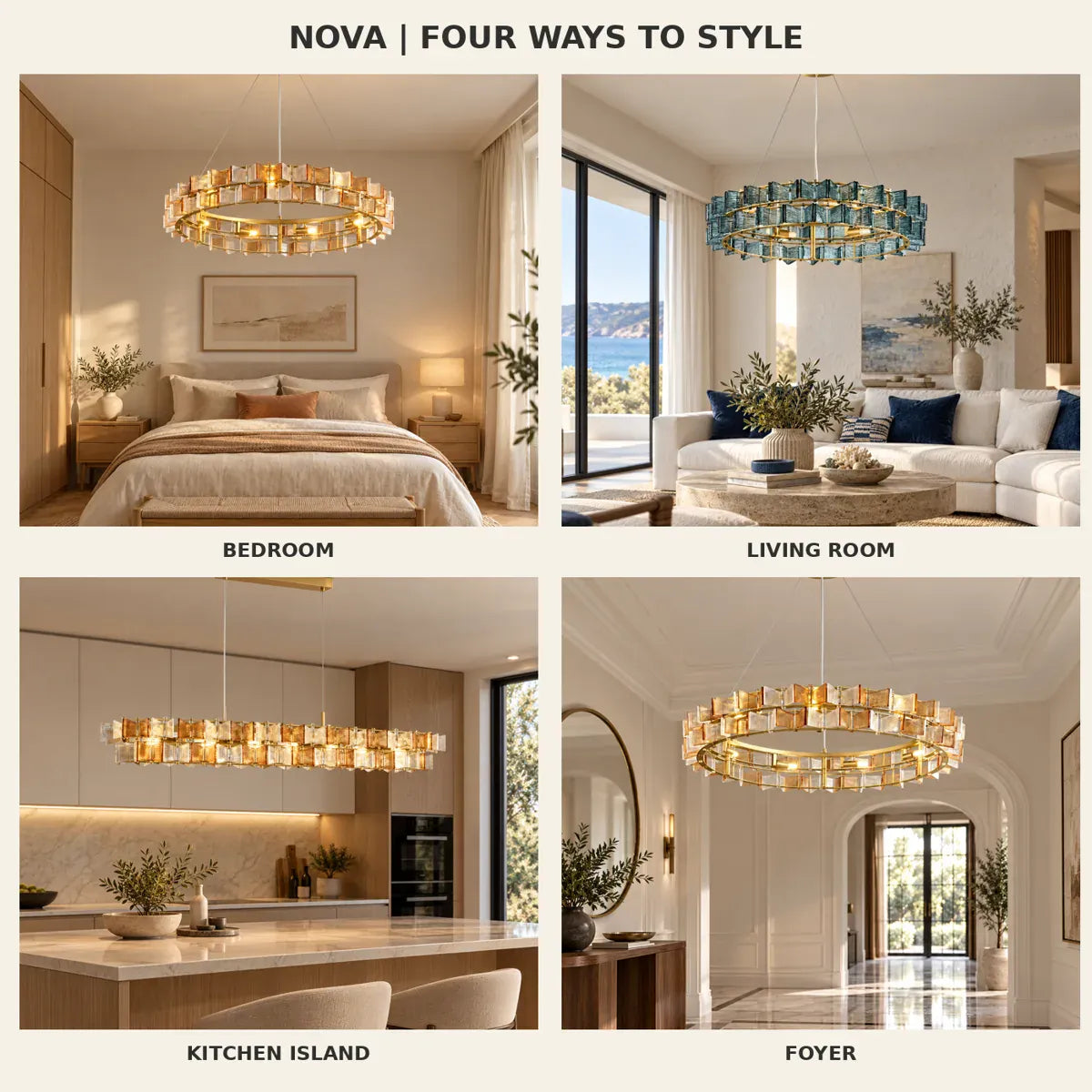 Nova Contemporary Glass Chandelier Modern Chandelier