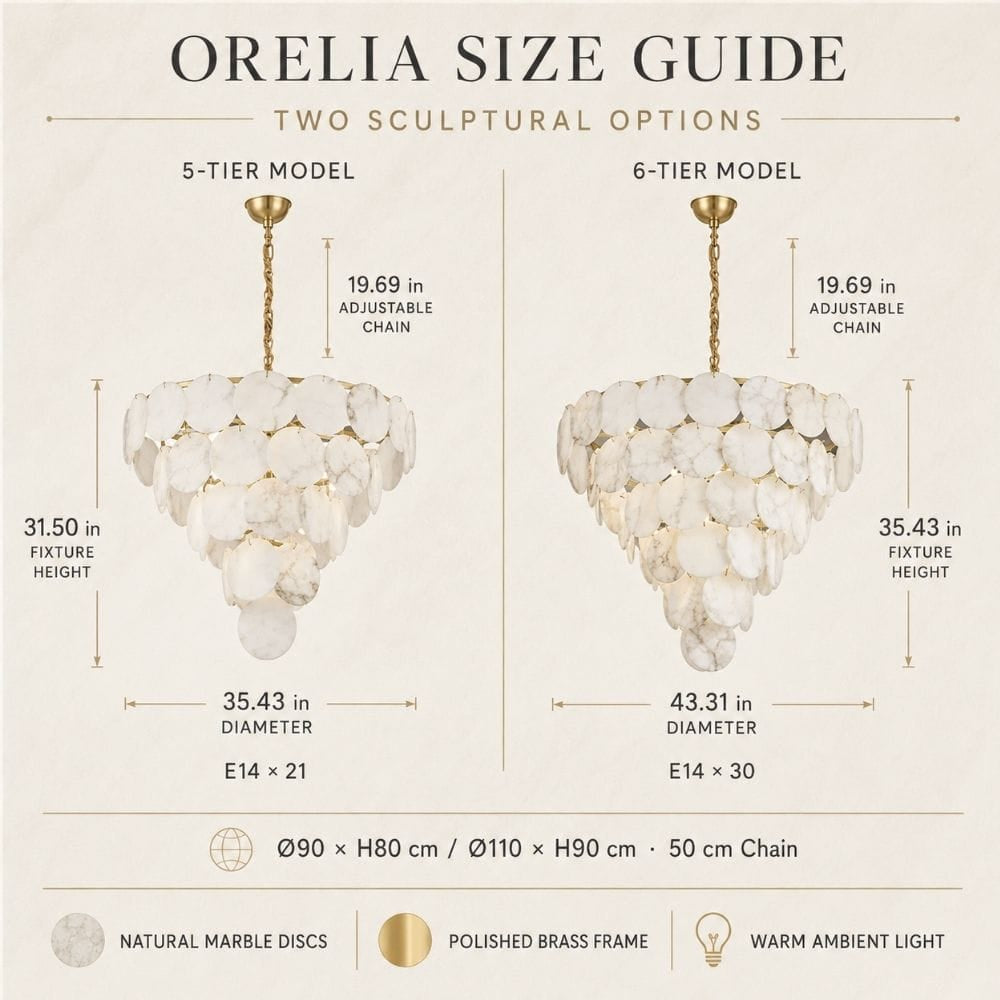 Orelia Sculptural Marble Chandelier Modern Chandelier