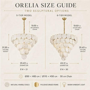 Orelia Sculptural Marble Chandelier Modern Chandelier