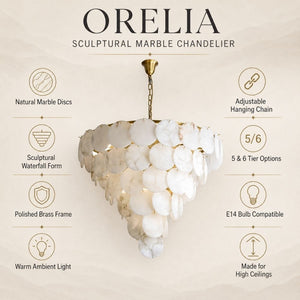 Orelia Sculptural Marble Chandelier Modern Chandelier