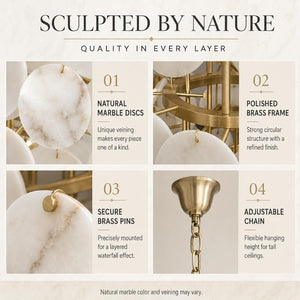 Orelia Sculptural Marble Chandelier Modern Chandelier