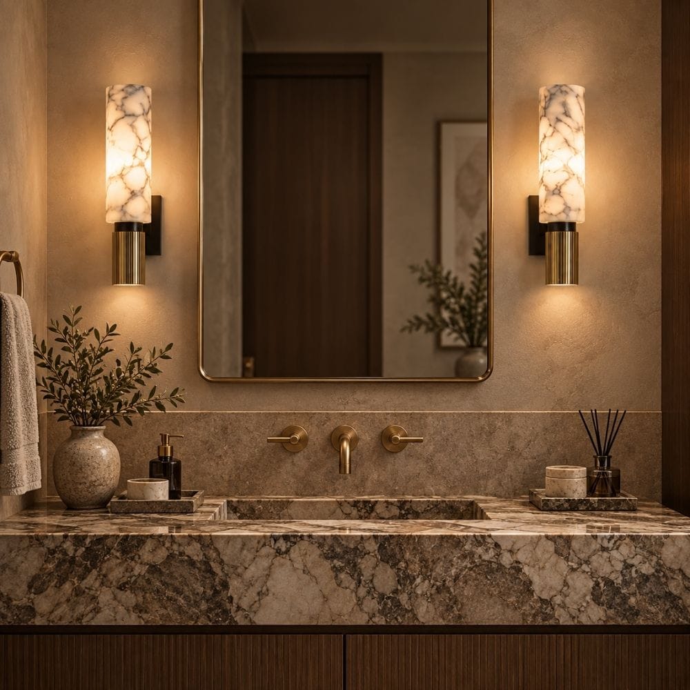 Orlisse Marble Cylinder Wall Sconce Modern Chandelier