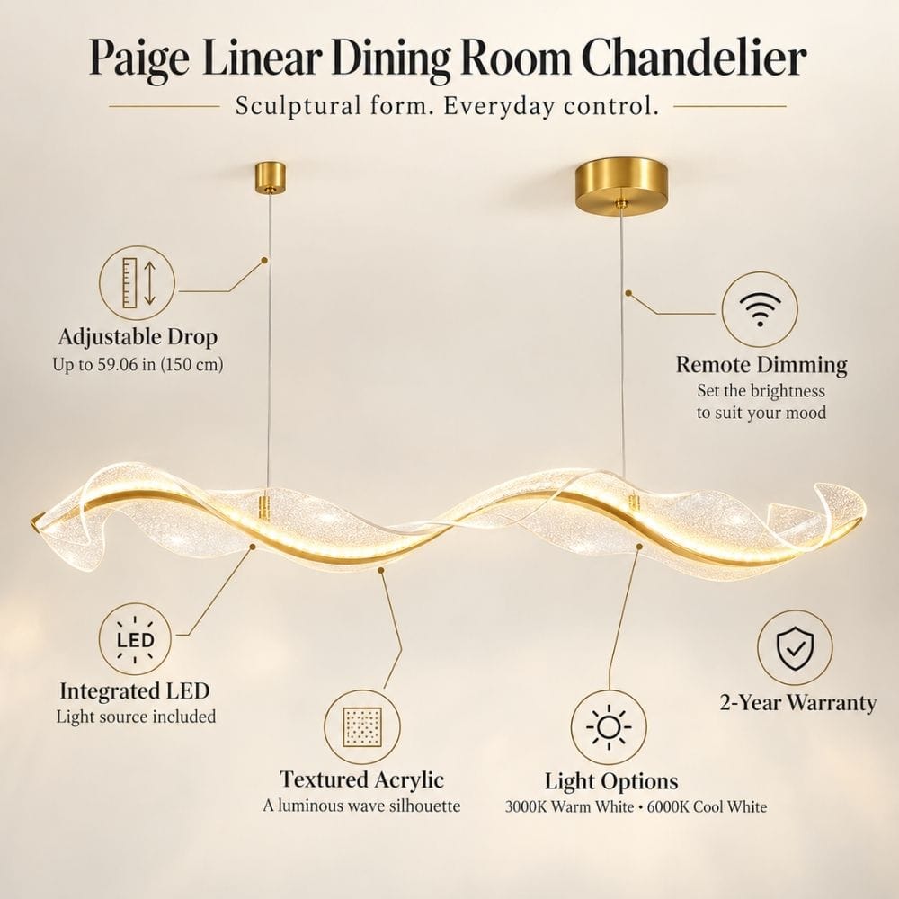Paige Linear Dining Room Chandelier Modern Chandelier