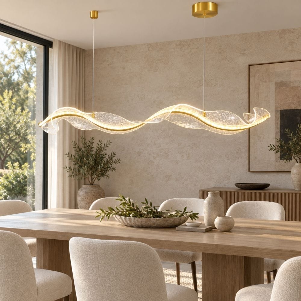 Paige Linear Dining Room Chandelier Gold / L39.37" (100 cm) / Warm White 3000K Modern Chandelier