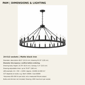 Pam Rustic Wagon Wheel Chandelier Modern Chandelier