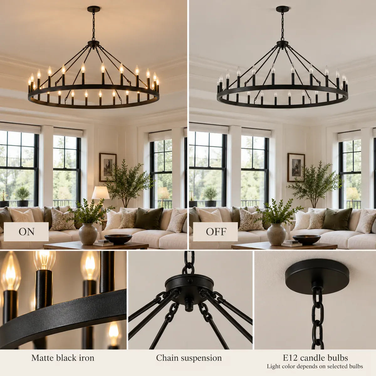 Pam Rustic Wagon Wheel Chandelier Modern Chandelier