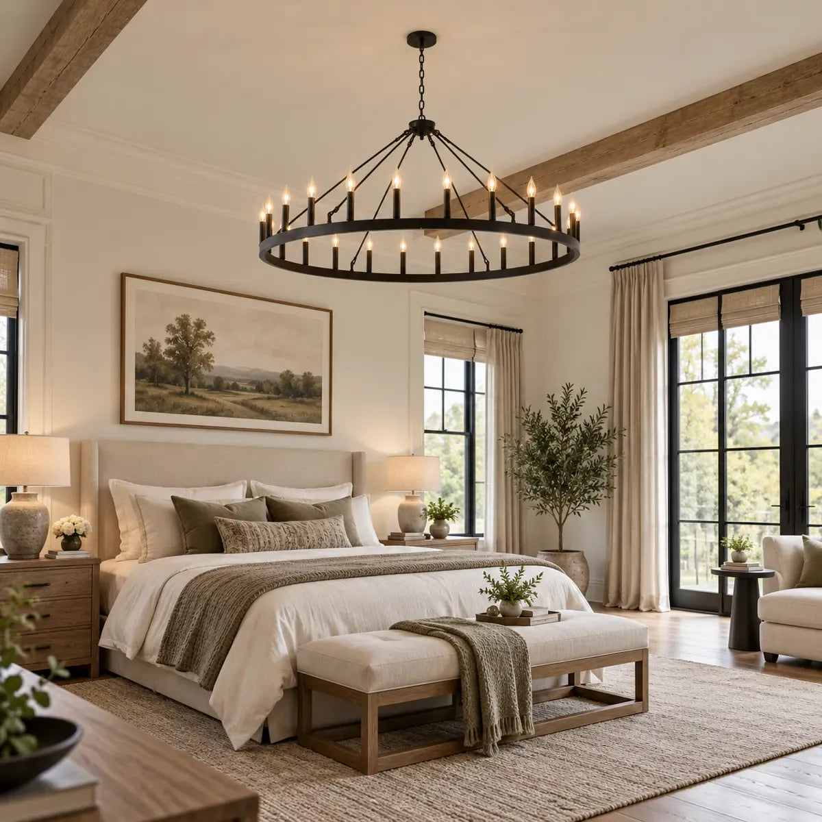 Pam Rustic Wagon Wheel Chandelier Modern Chandelier