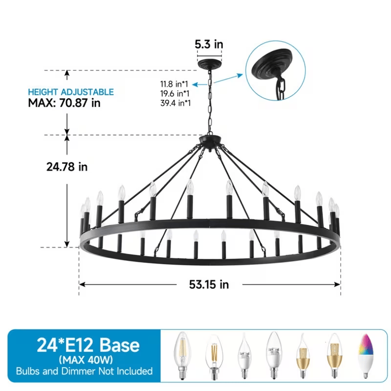Pam Rustic Wagon Wheel Chandelier Modern Chandelier