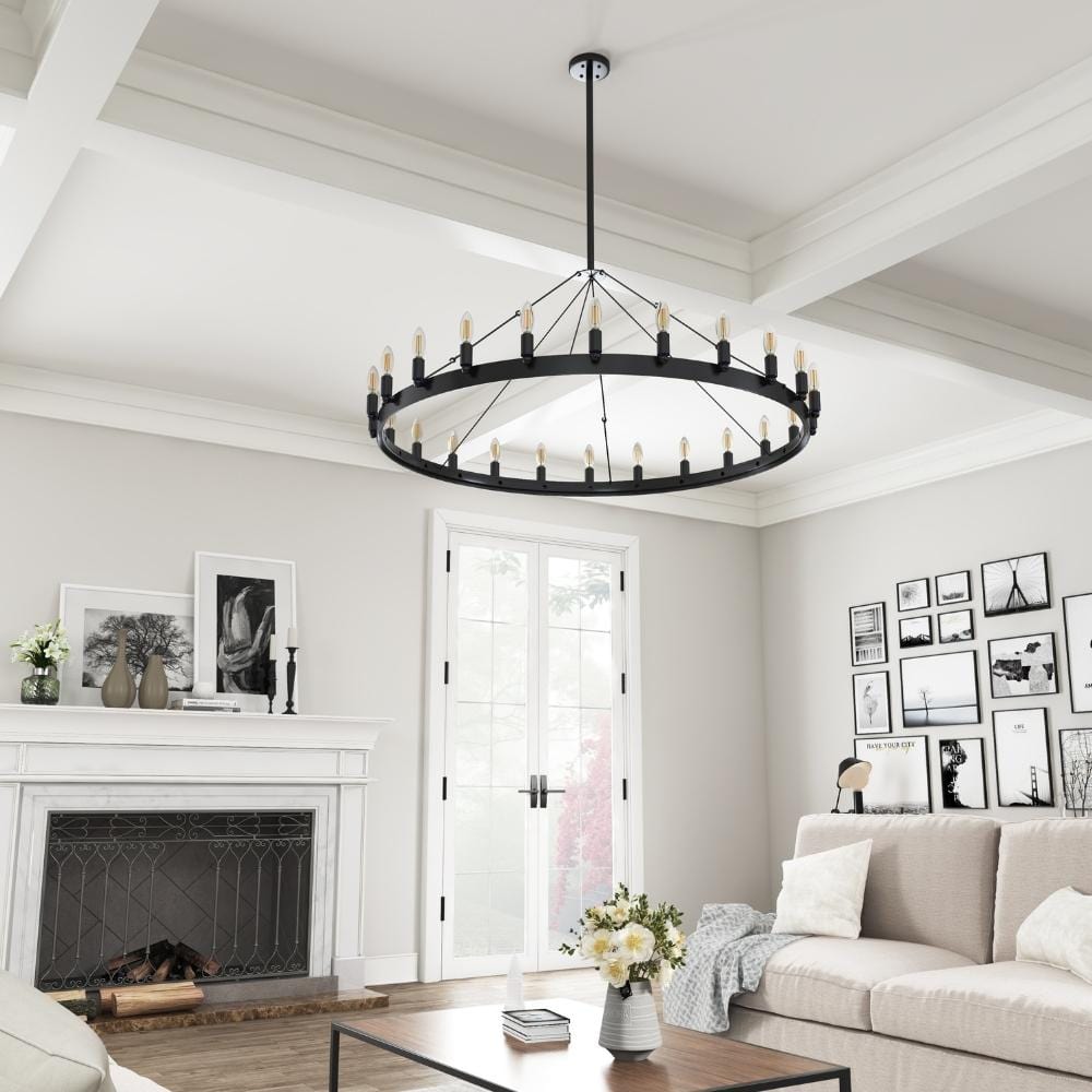 Pam Rustic Wagon Wheel Chandelier Modern Chandelier