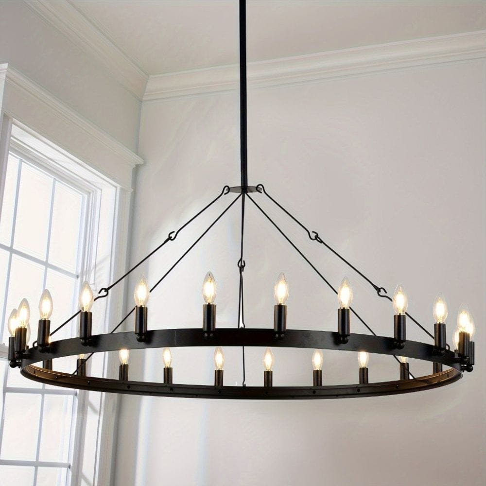 Pam Rustic Wagon Wheel Chandelier Modern Chandelier