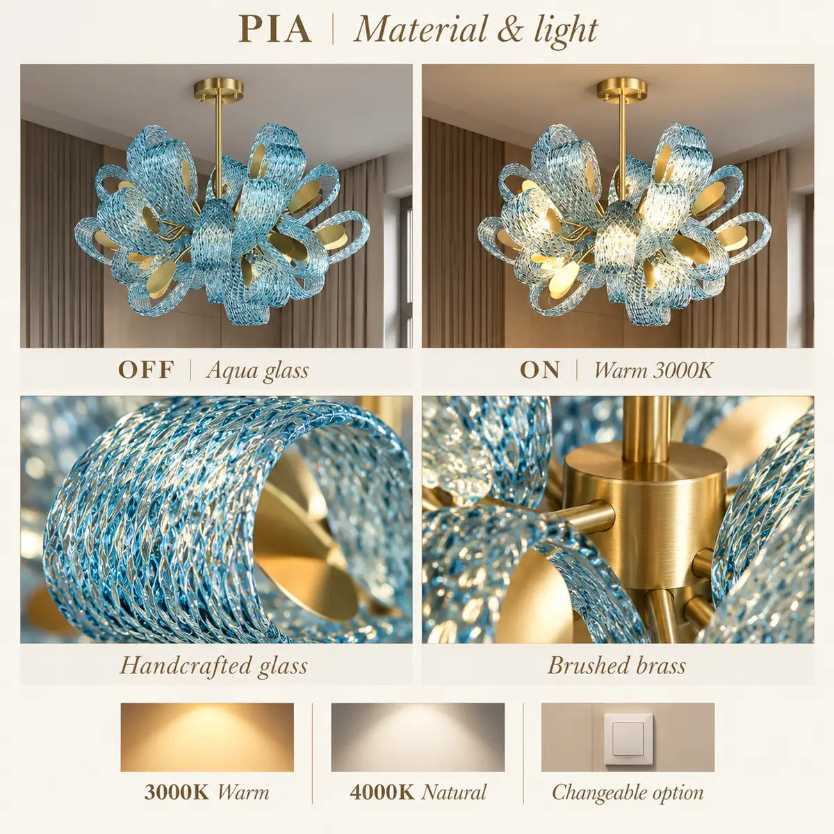 Pia Contemporary Pendant Chandelier Modern Chandelier