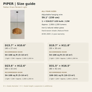 Piper Rattan Pendant Chandelier Modern Chandelier