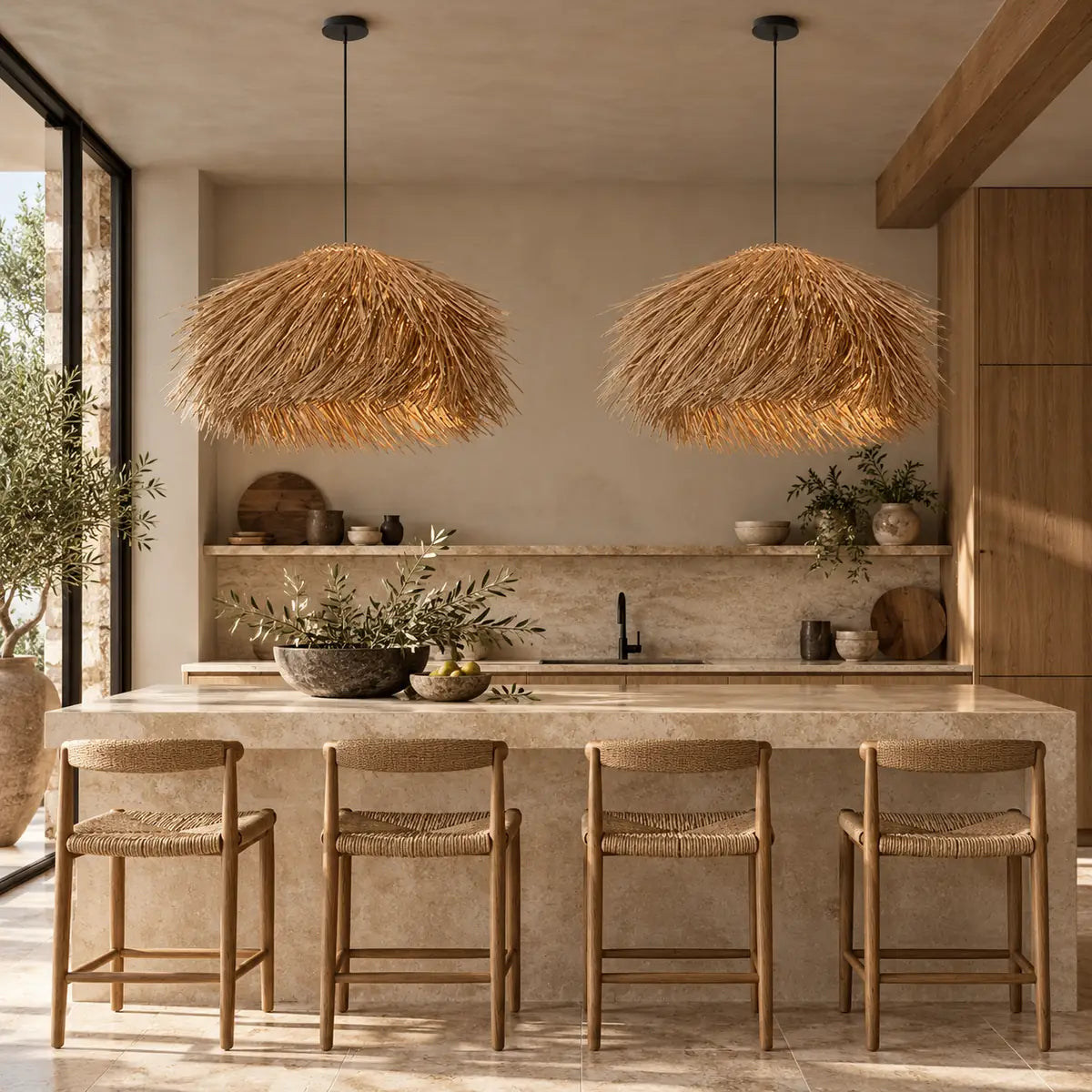 Piper Rattan Pendant Chandelier Modern Chandelier