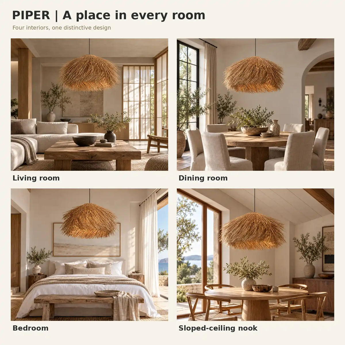 Piper Rattan Pendant Chandelier Modern Chandelier