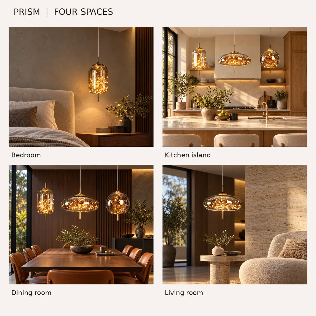 Prism Modern Glass Pendant Lamp | Starry Fairy Light Globe – Modern ...