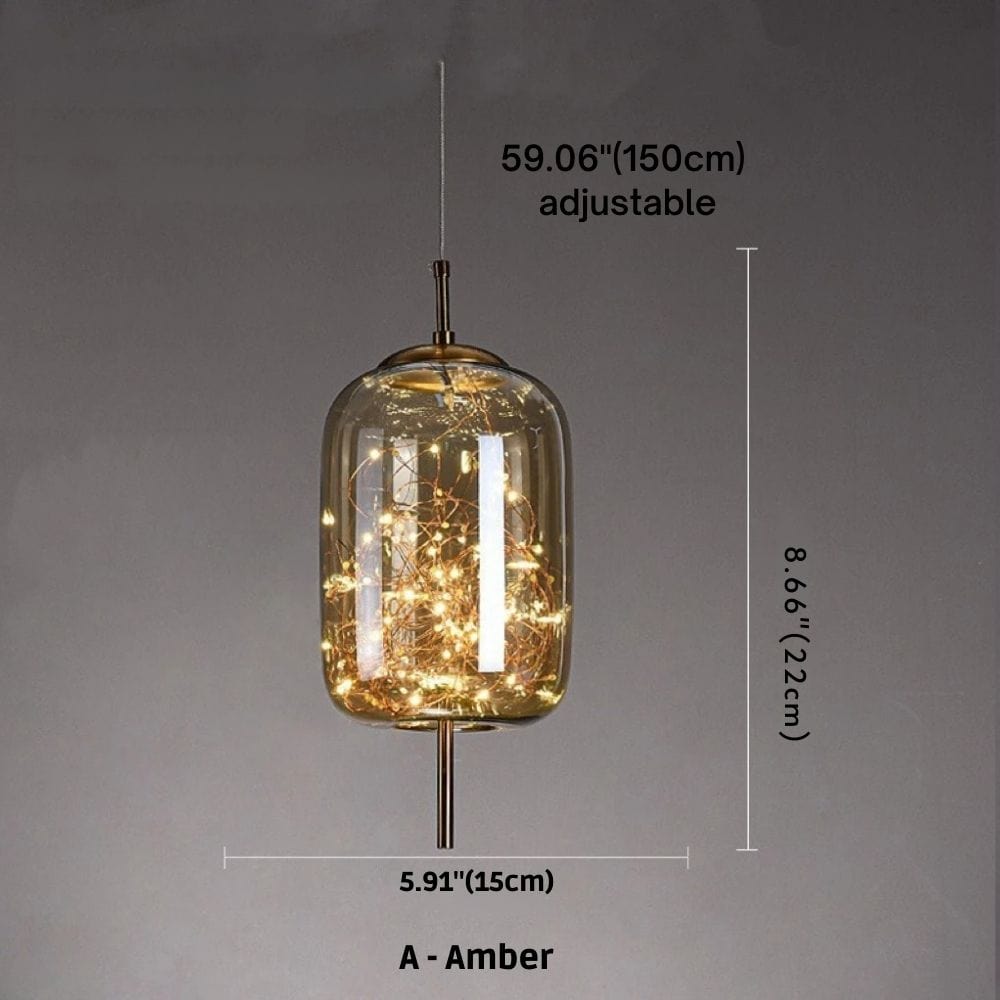 Prism Modern Glass Pendant Lamp A / Amber / Warm White 3000K Modern Chandelier